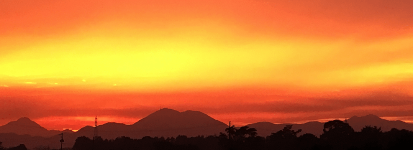 霊園からの夕日